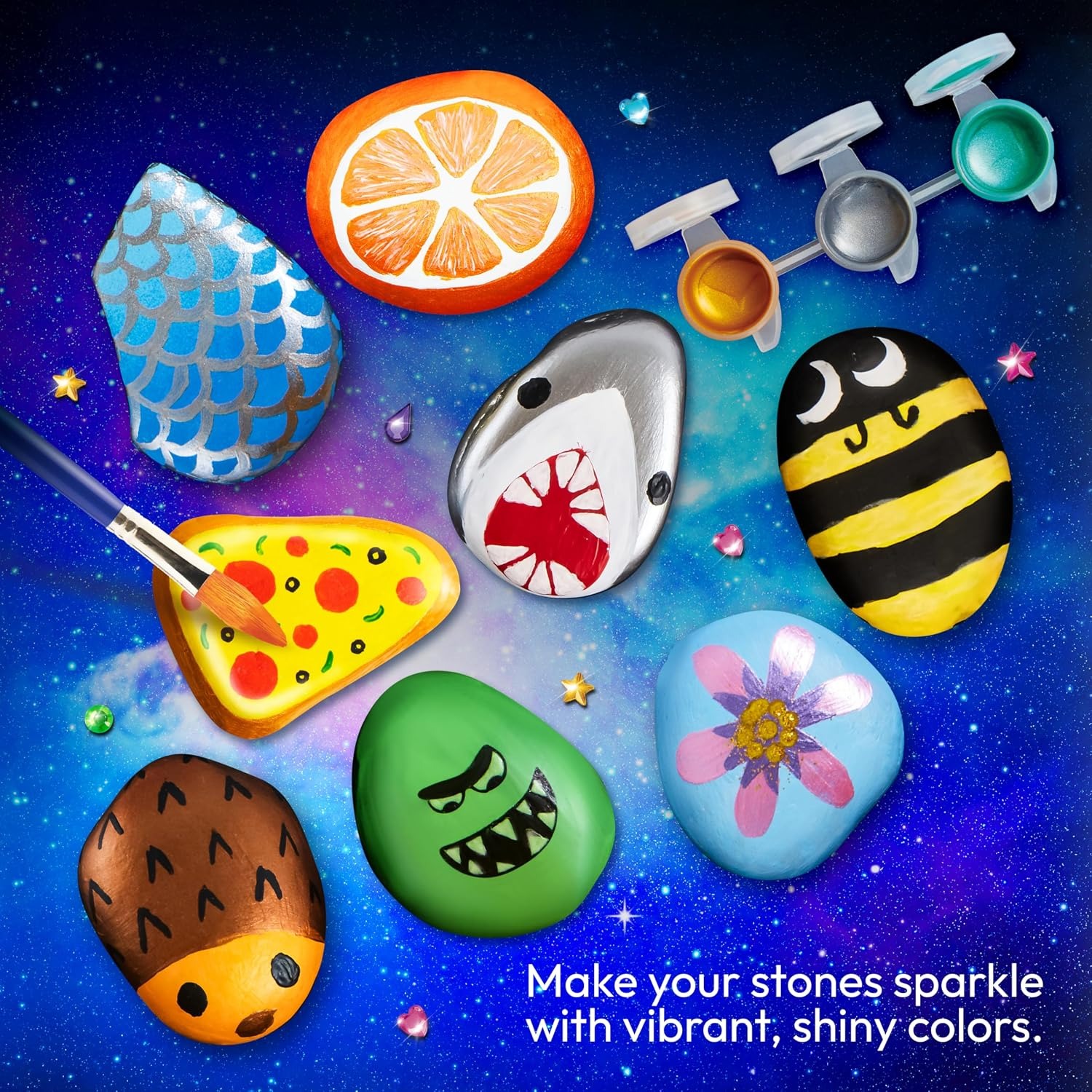 Glow in the Dark Rock Painting Kit (44 Pieces)