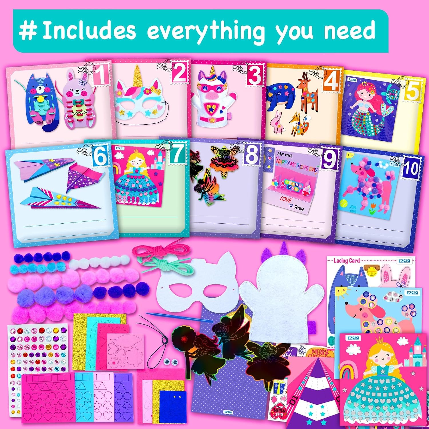Craft-It-All Kids Craft Box with 21 Unicorn and Fantasy Projects