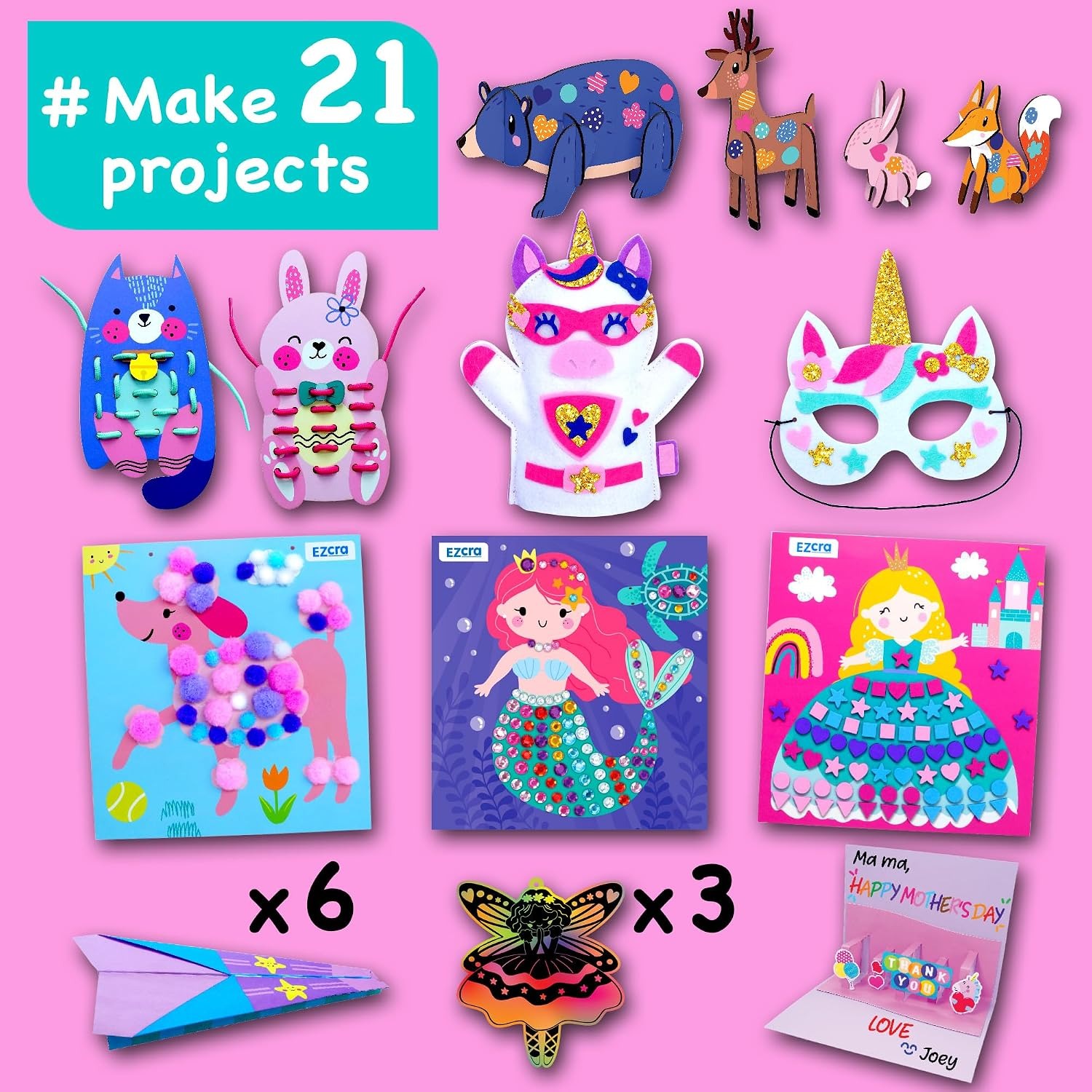 Craft-It-All Kids Craft Box with 21 Unicorn and Fantasy Projects