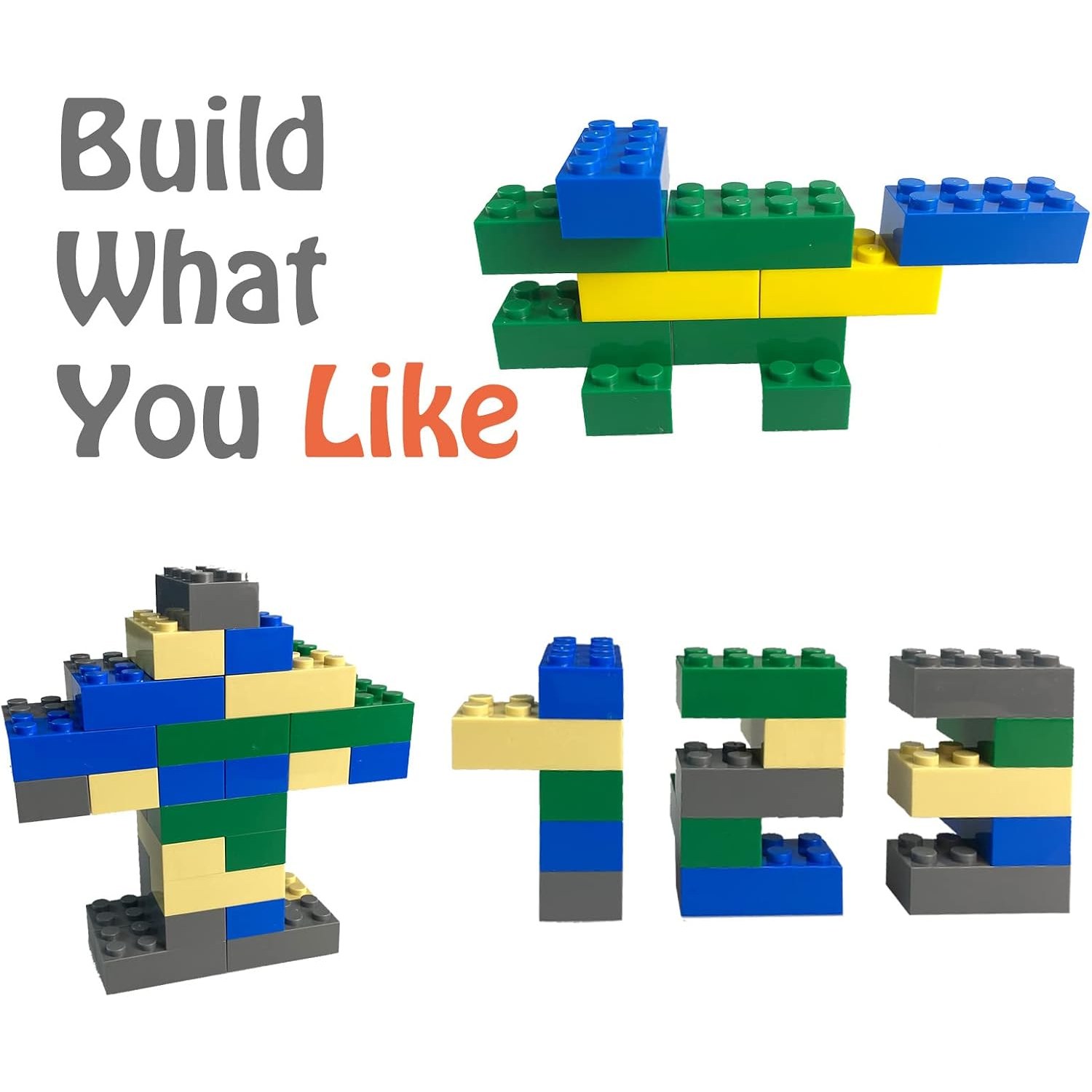 Classic Building Bricks 200 Piece 2x4 Brick Set