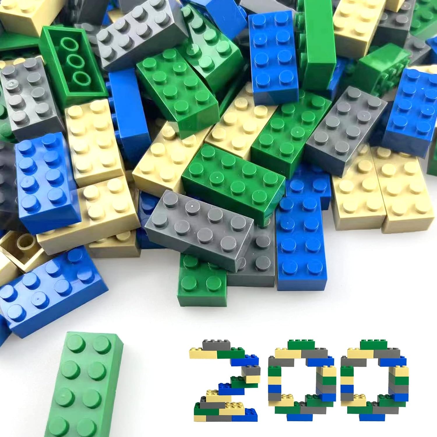 Classic Building Bricks 200 Piece 2x4 Brick Set