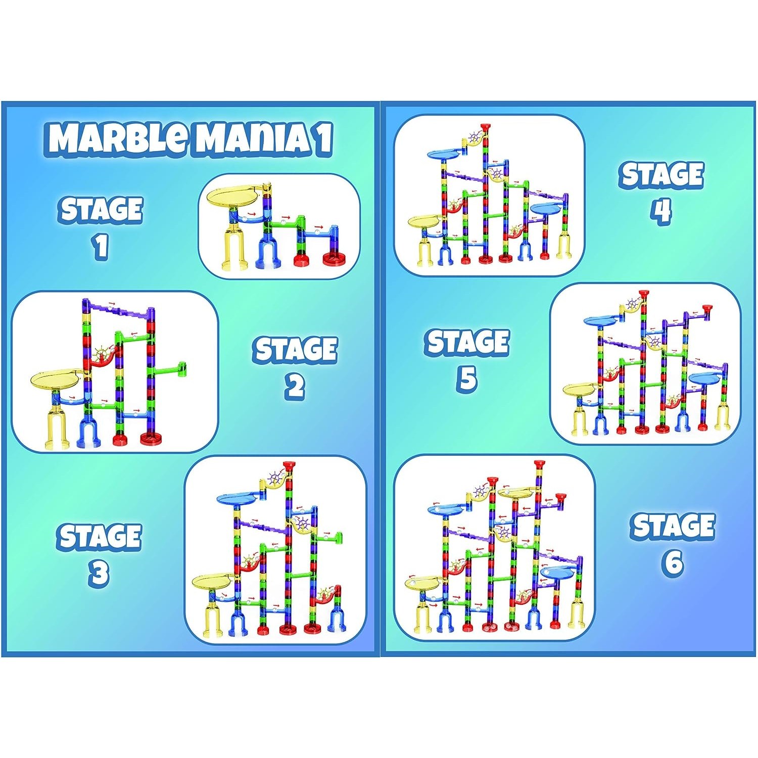 162 Piece Marble Run Set with Storage Tub: image 9
