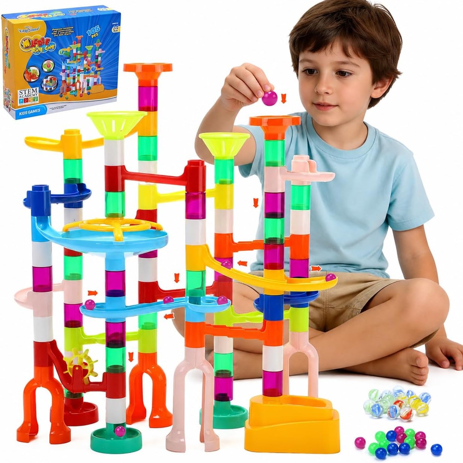 105 Piece Marble Run Building Kit