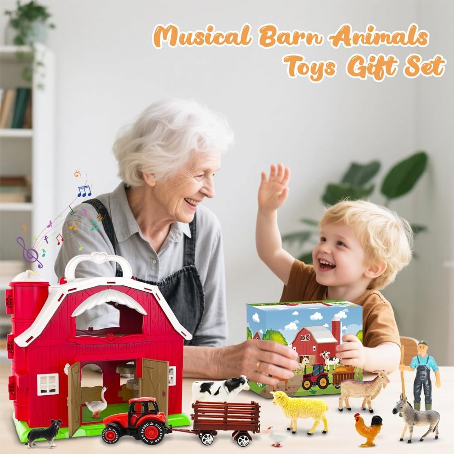 Musical Red Barn Farm Animal Playset (24 Pieces): image 7