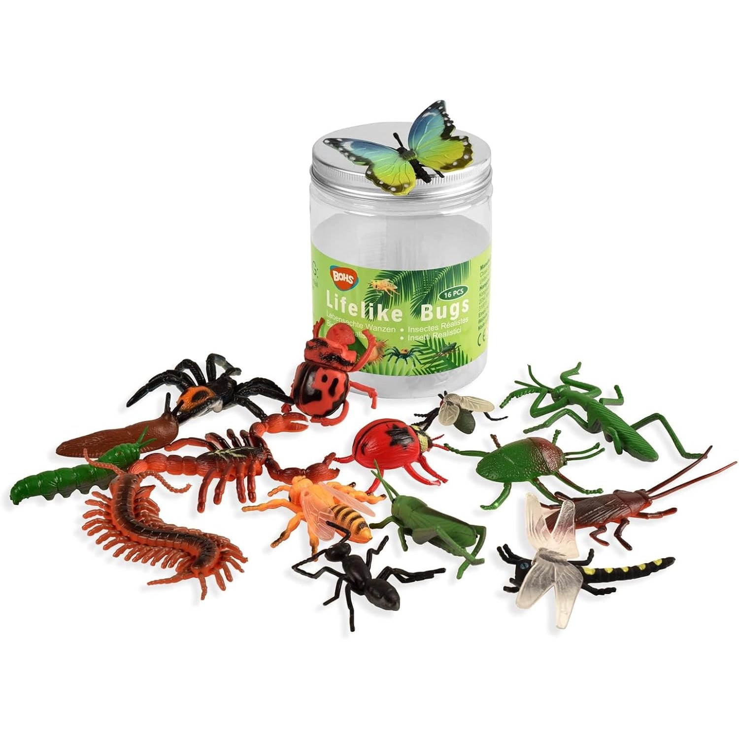 16-Piece Realistic Insect Figures Set
