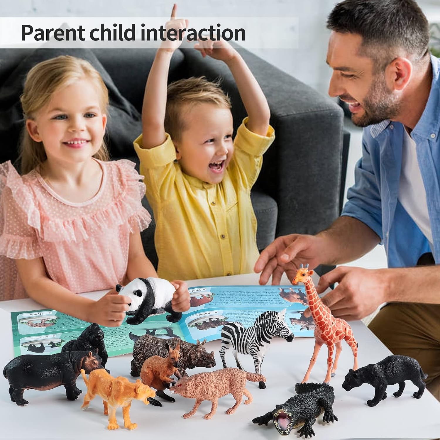 31-Piece Safari Animal Playset with Trees and Carry Box