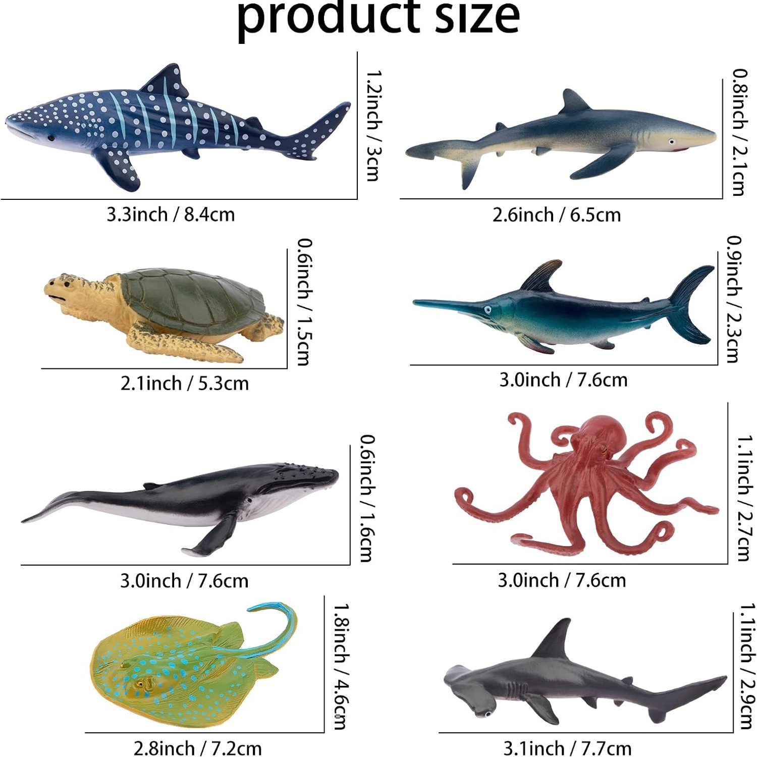 24-Piece Mini Sea Animal Figurines Set