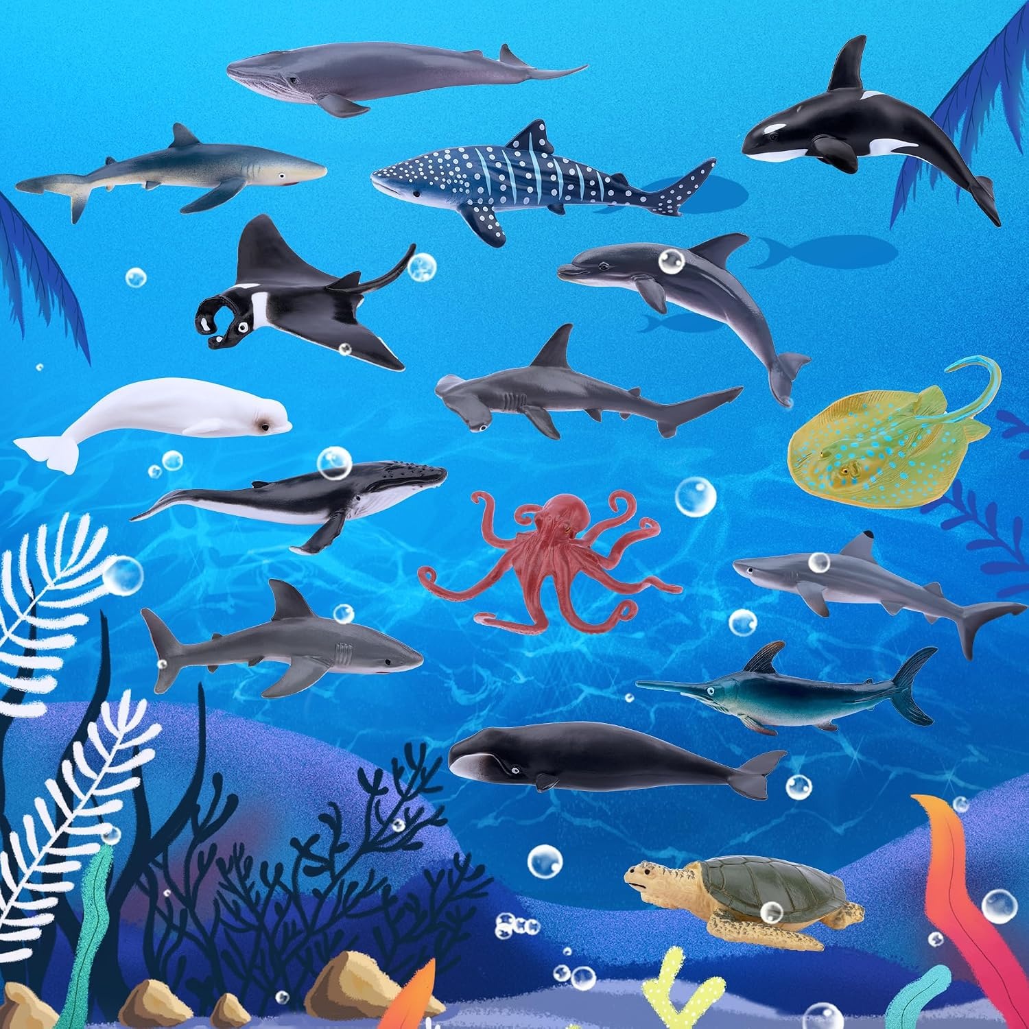 24-Piece Mini Sea Animal Figurines Set: image 9