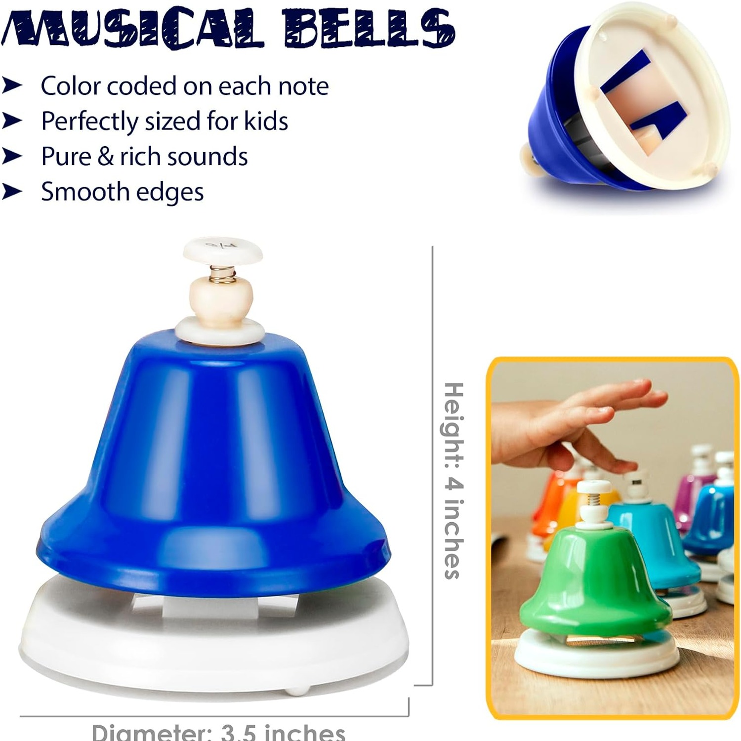 8 Note Desk Bells Set with Songbook and Case