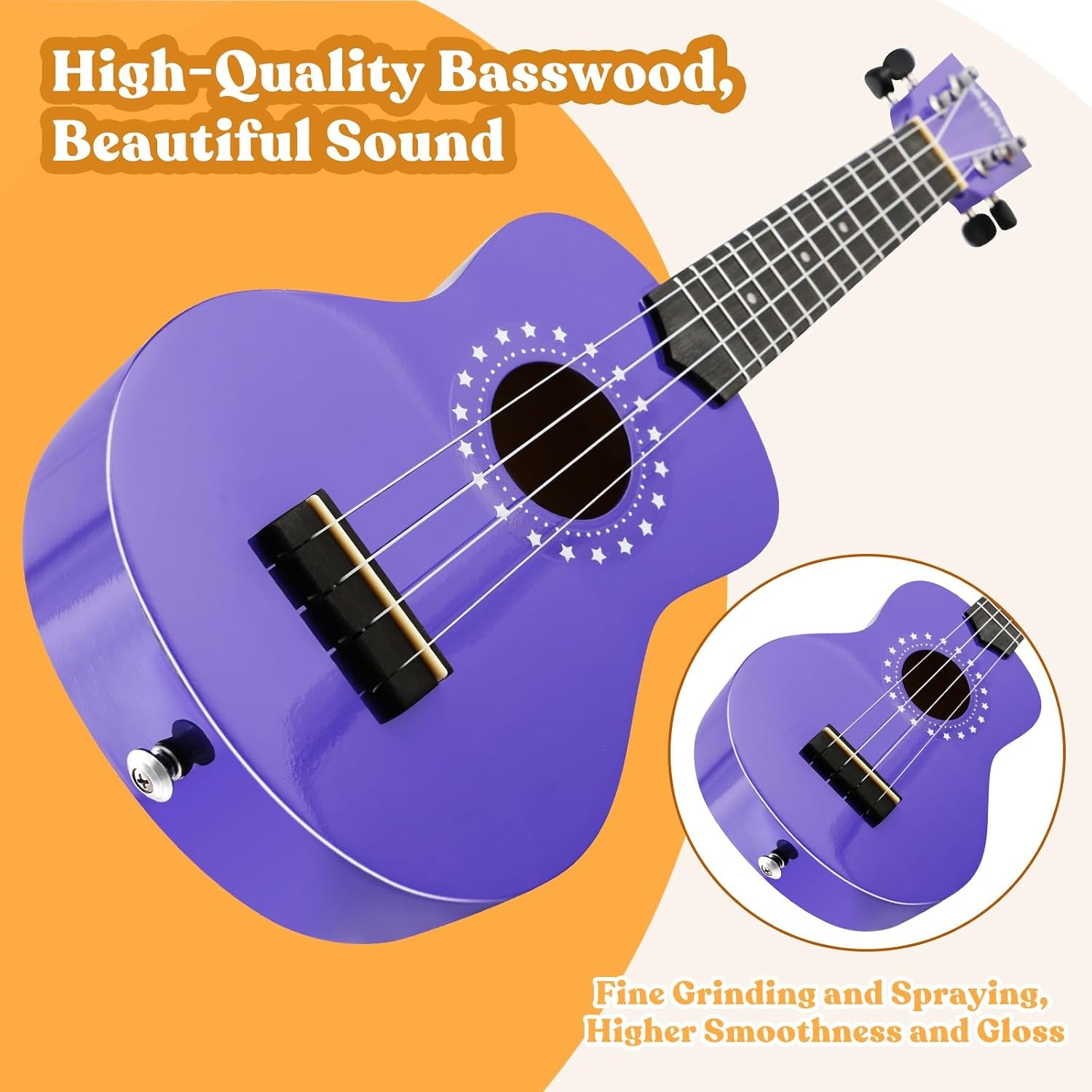 21 Inch Soprano Ukulele Starter Set for Kids
