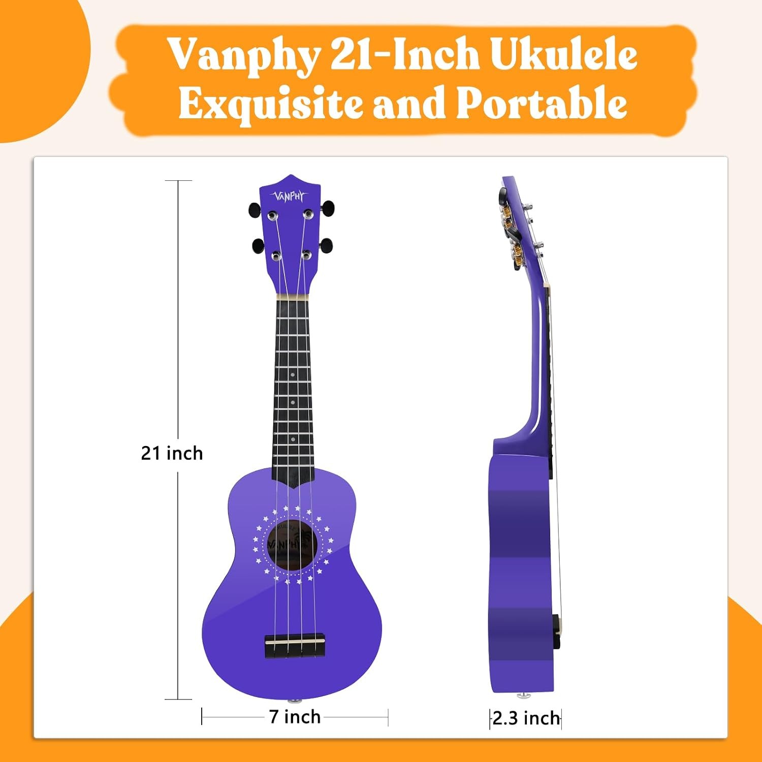 21 Inch Soprano Ukulele Starter Set for Kids