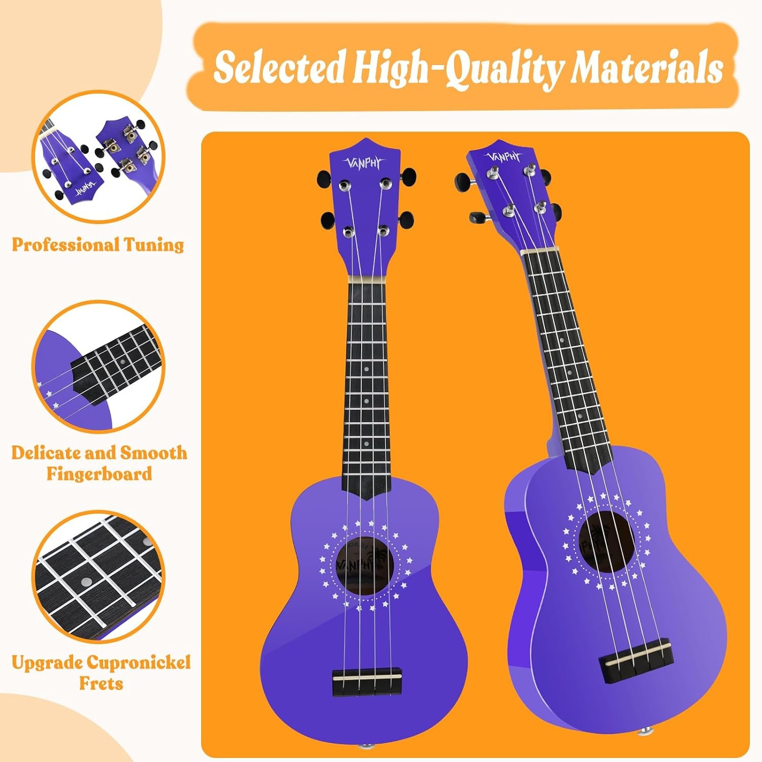 21 Inch Soprano Ukulele Starter Set for Kids