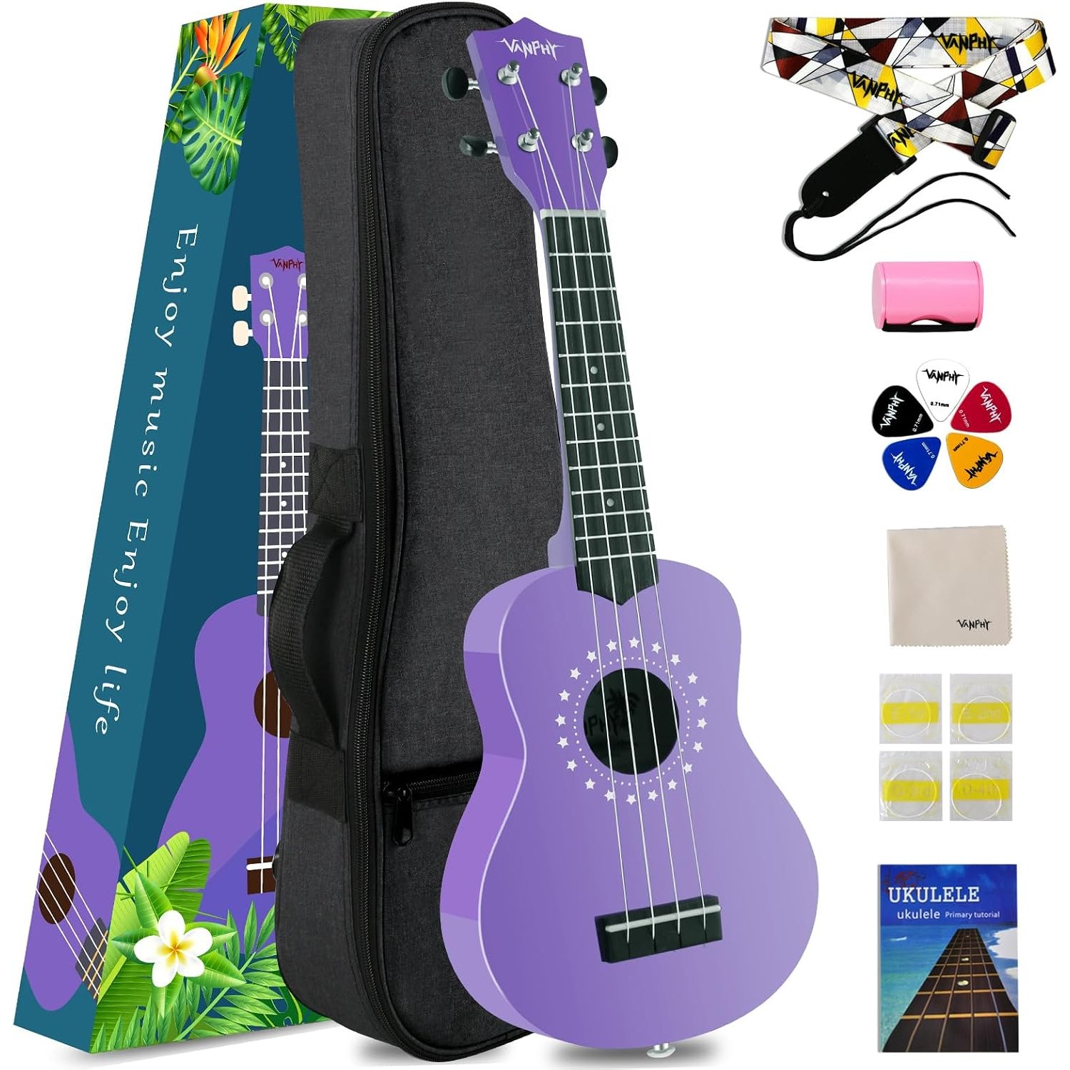 21 Inch Soprano Ukulele Starter Set for Kids