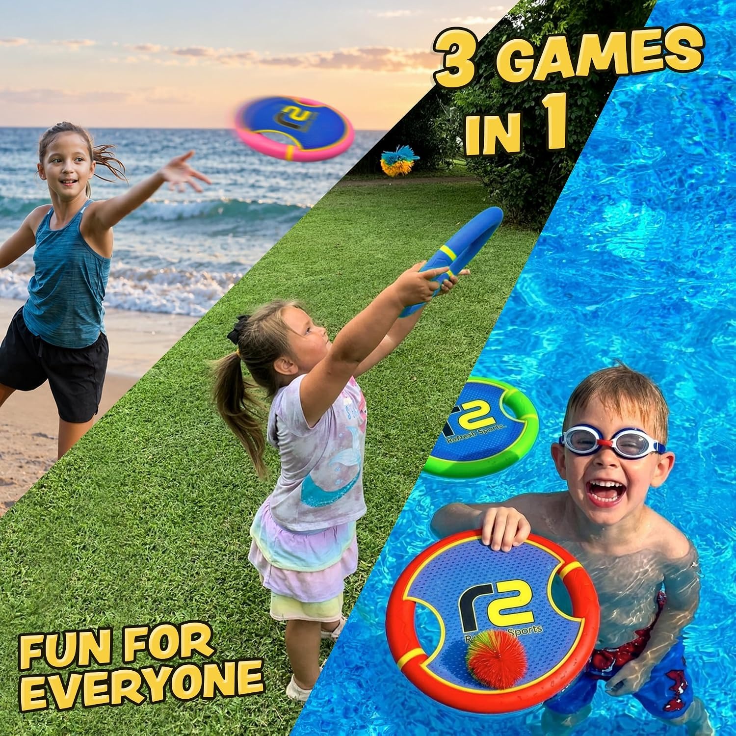 Bouncy Paddle Ball Game Set with Trampoline Paddles and Stringy Balls