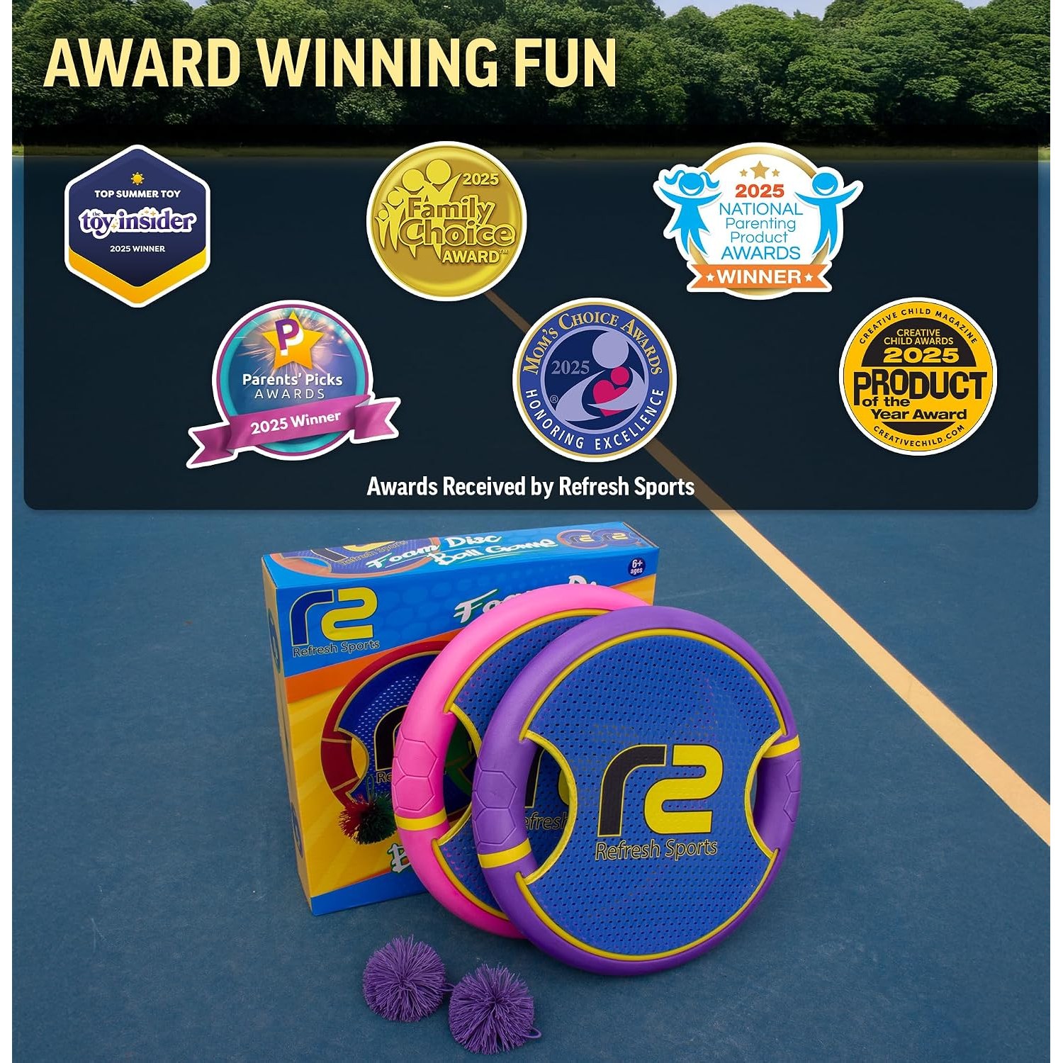 Bouncy Paddle Ball Game Set with Trampoline Paddles and Stringy Balls