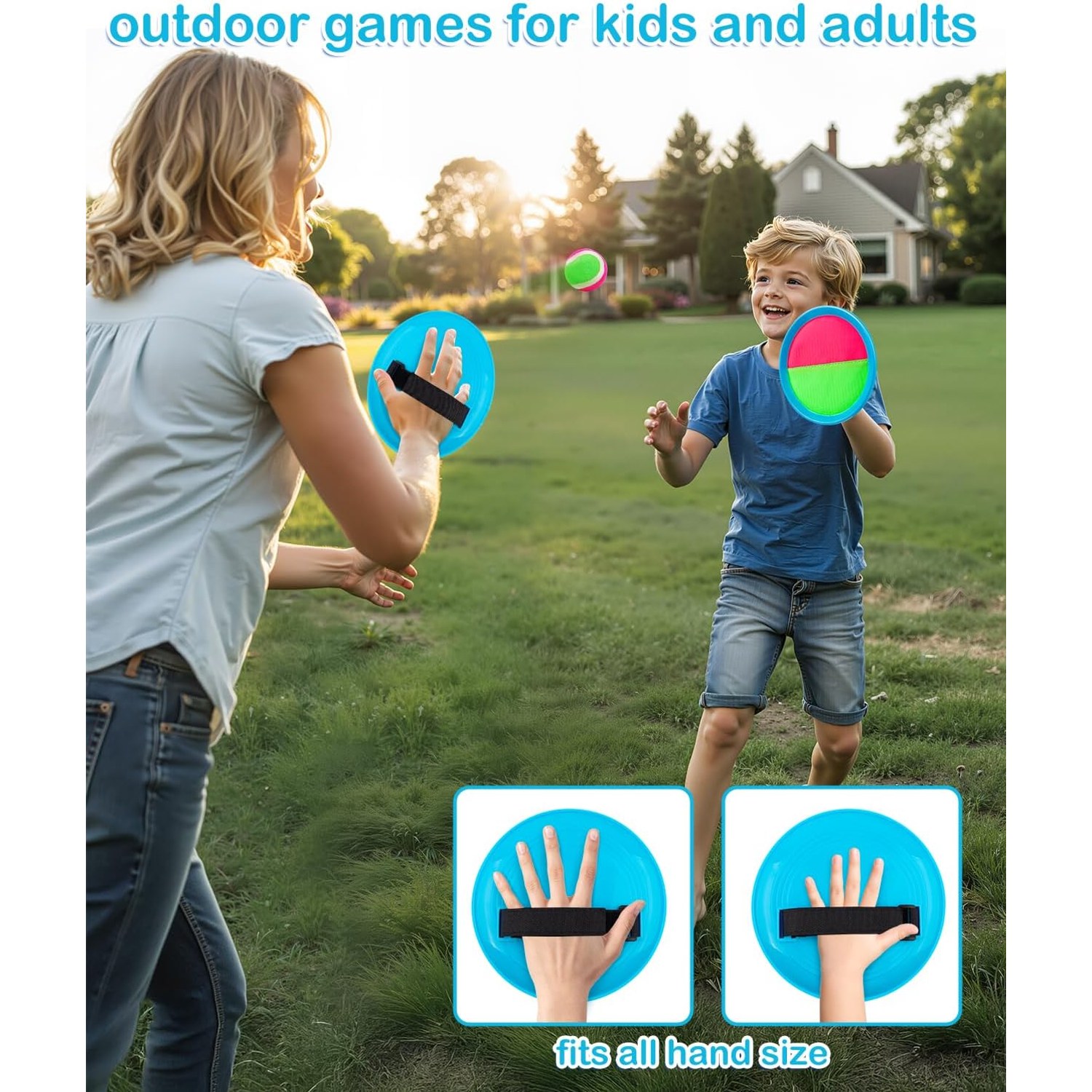 Toss and Catch Game Set with 4 Paddles, 4 Sticky Balls and Storage Bag: image 2