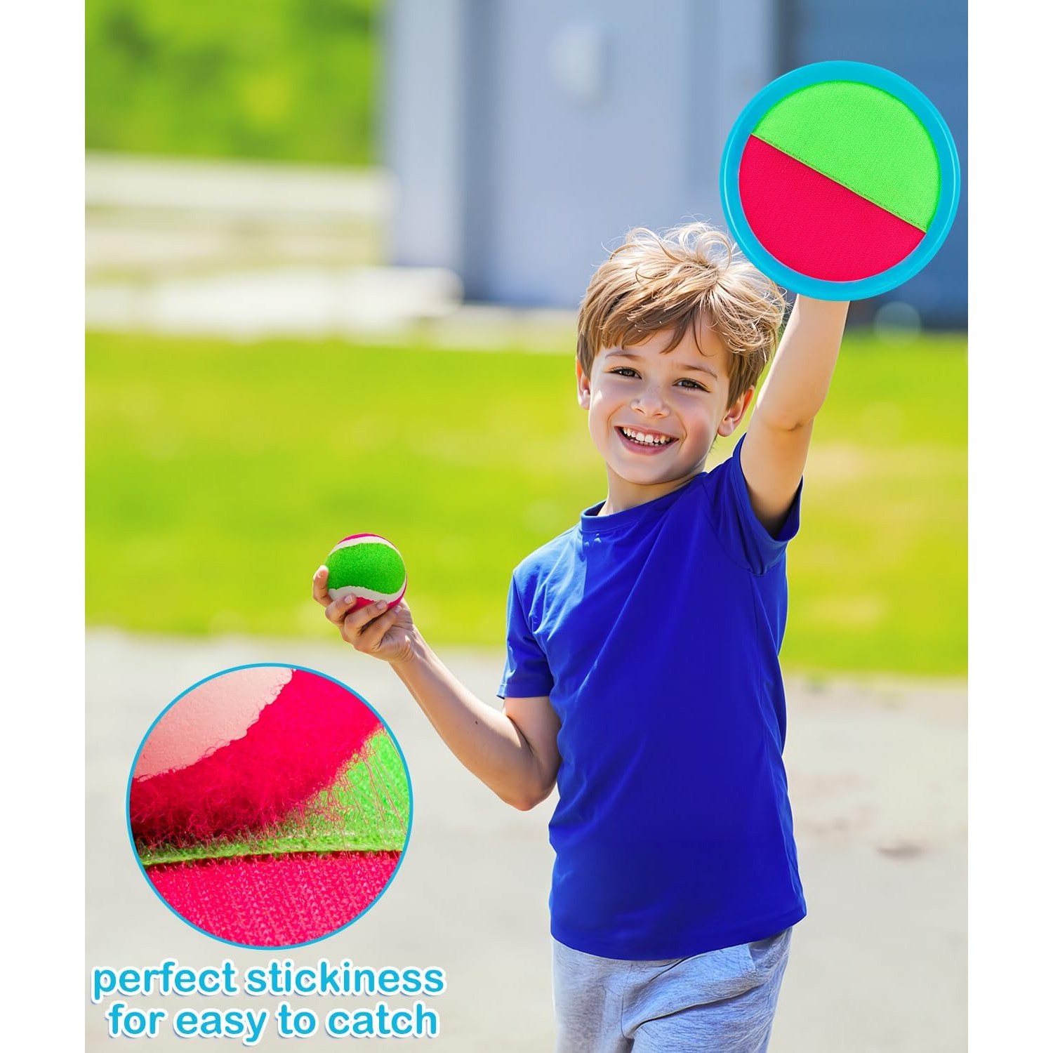 Toss and Catch Game Set with 4 Paddles, 4 Sticky Balls and Storage Bag: image 8