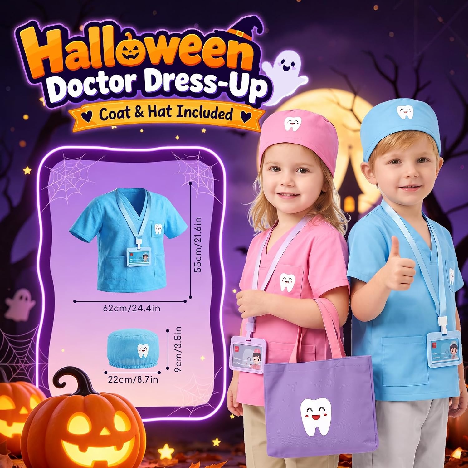 Kids Dentist Play Set with Teeth Model, Braces and Costume
