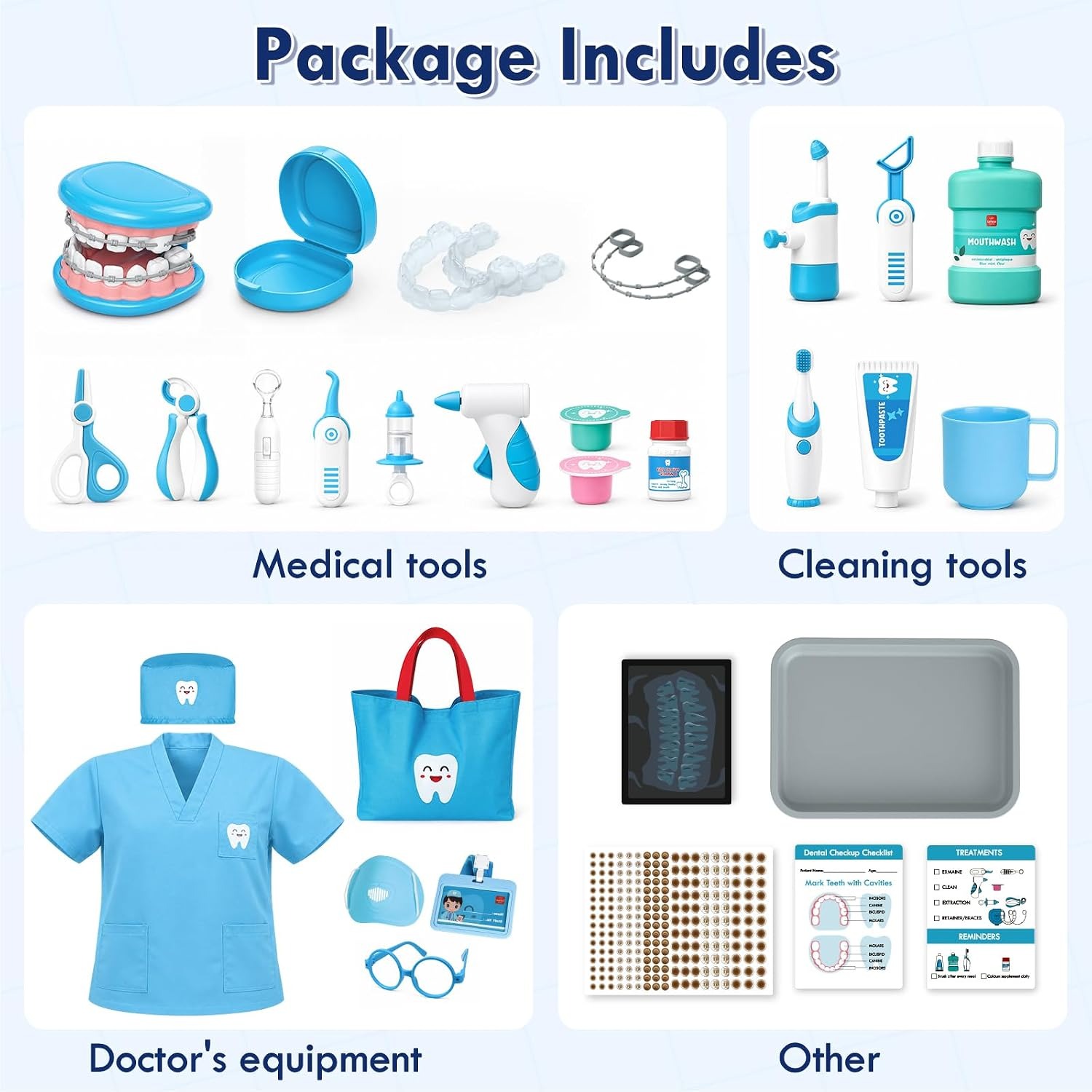 Kids Dentist Play Set with Teeth Model, Braces and Costume: image 7