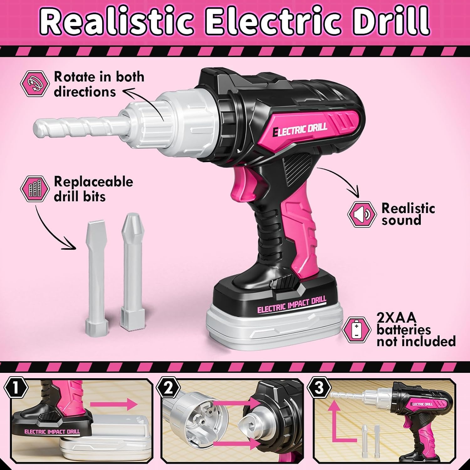 Kids Tool Box with Vest and Toy Drill: image 3