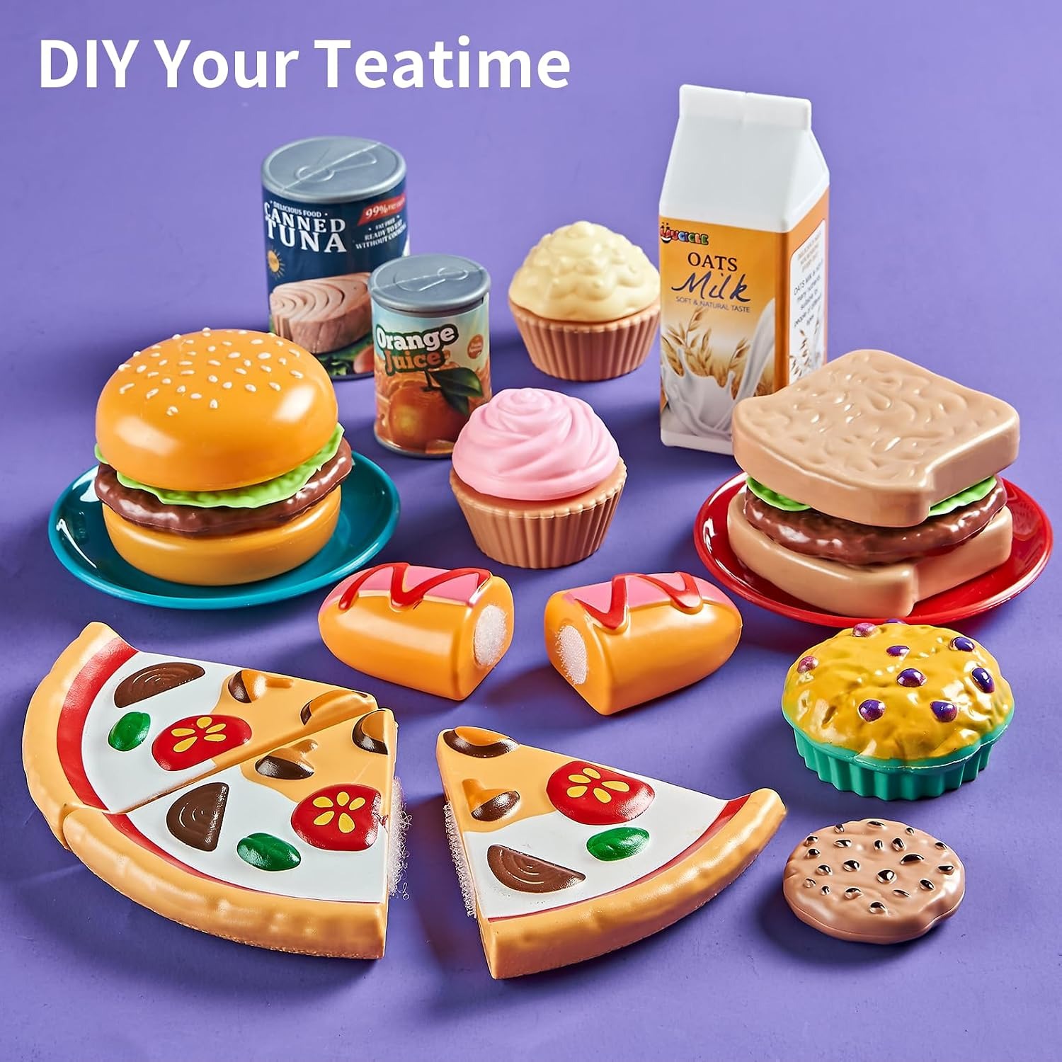 78 Piece Play Food Set with Cutting Fruit, Veggies and Storage Bag