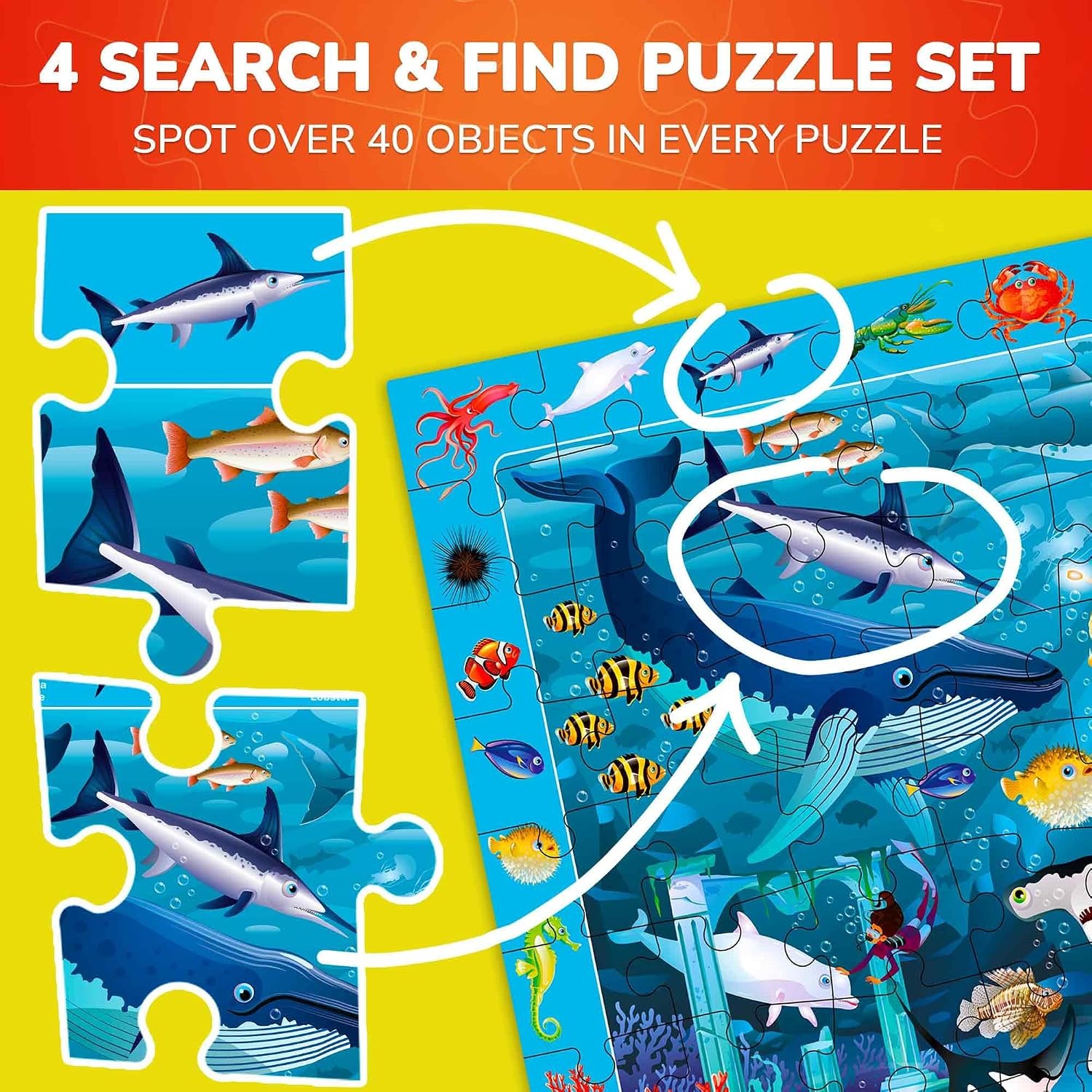 100 Piece Puzzles 4 Pack with Animals and Dinosaurs: image 3