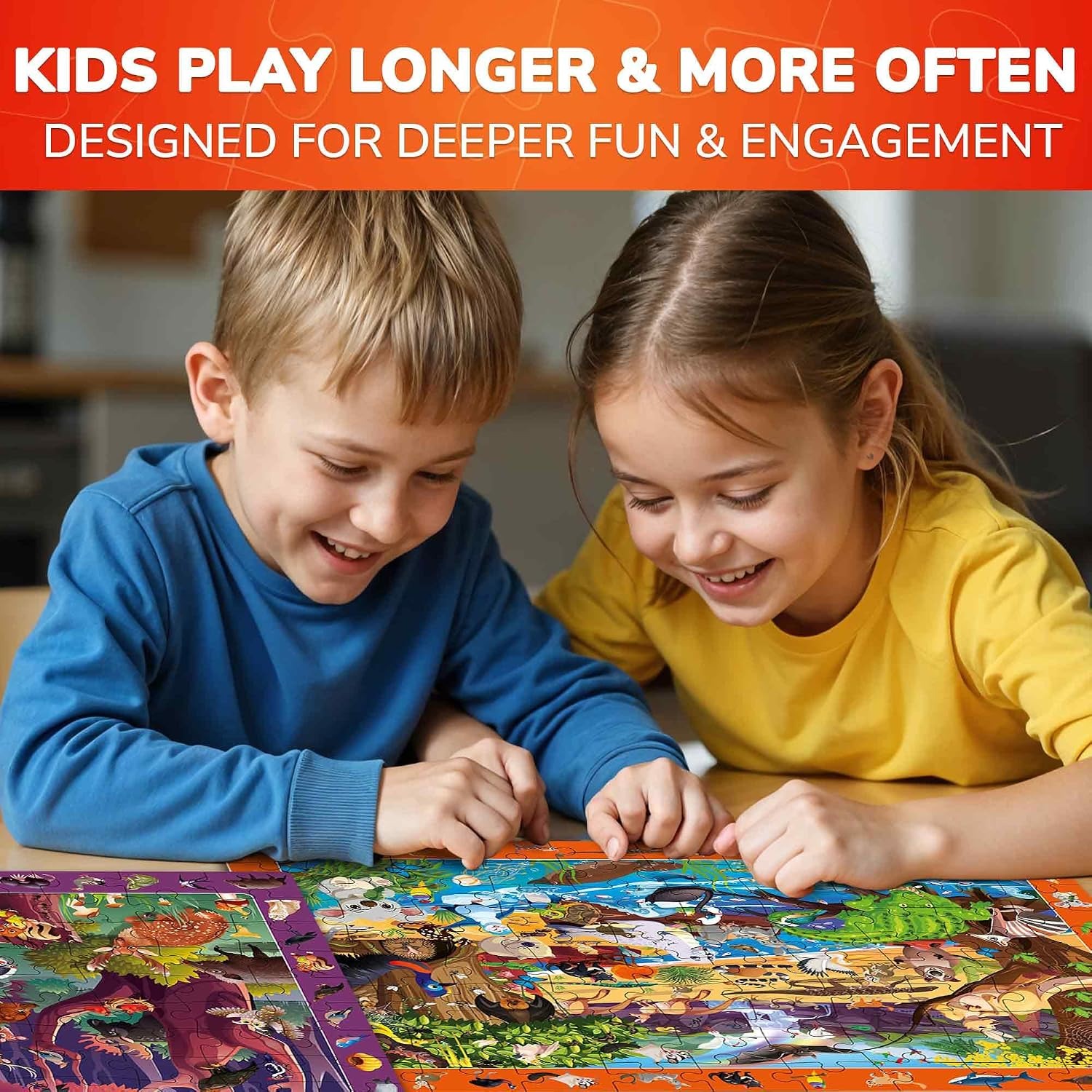 100 Piece Puzzles 4 Pack with Animals and Dinosaurs: image 4