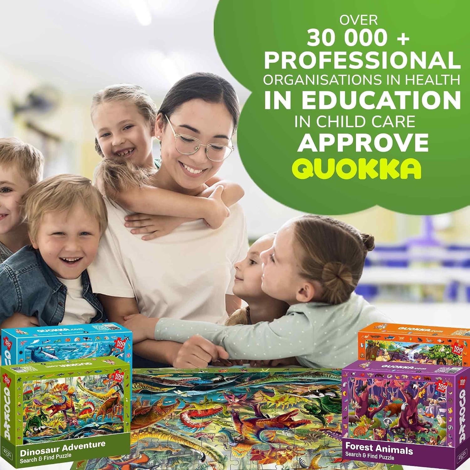 100 Piece Puzzles 4 Pack with Animals and Dinosaurs: image 7