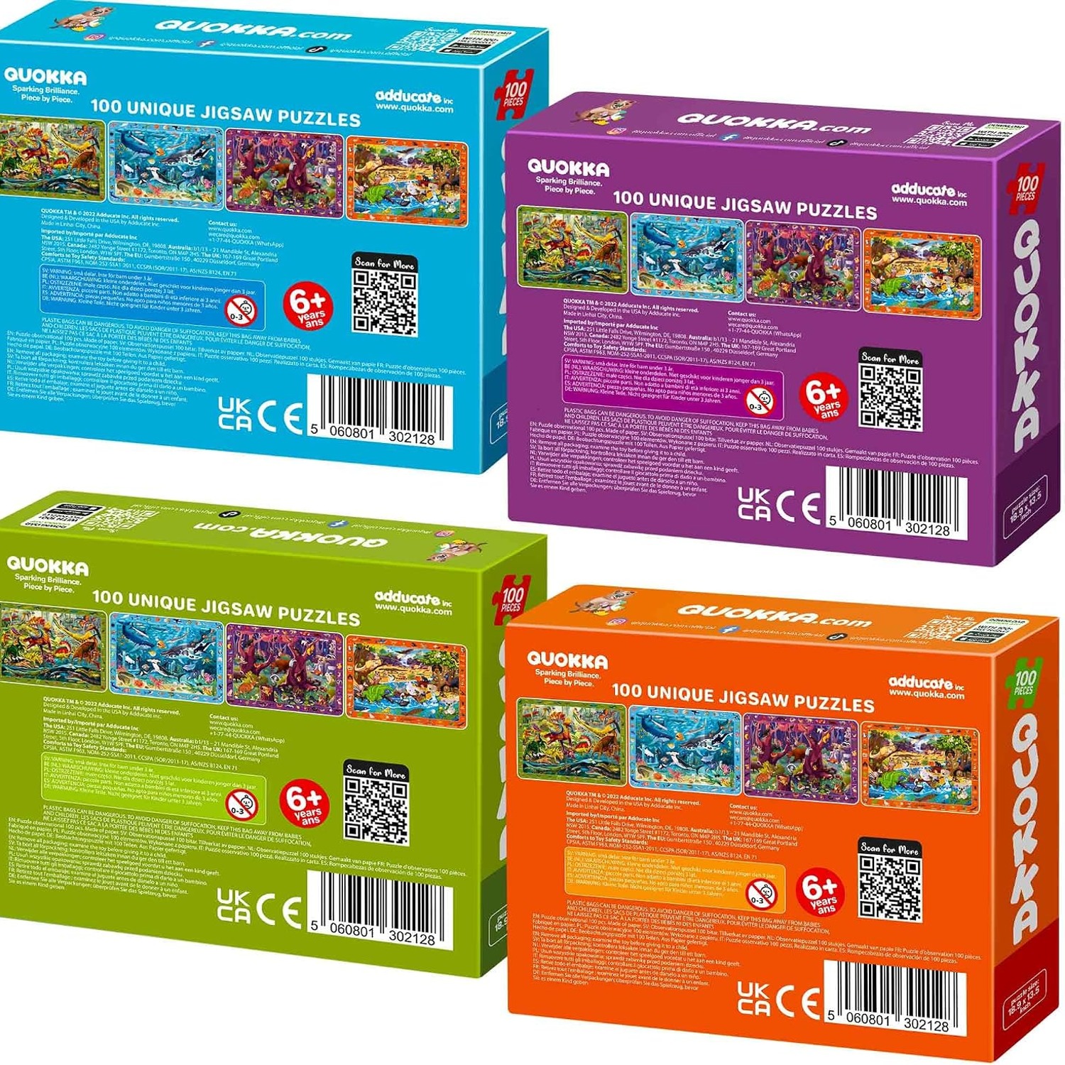 100 Piece Puzzles 4 Pack with Animals and Dinosaurs: image 8