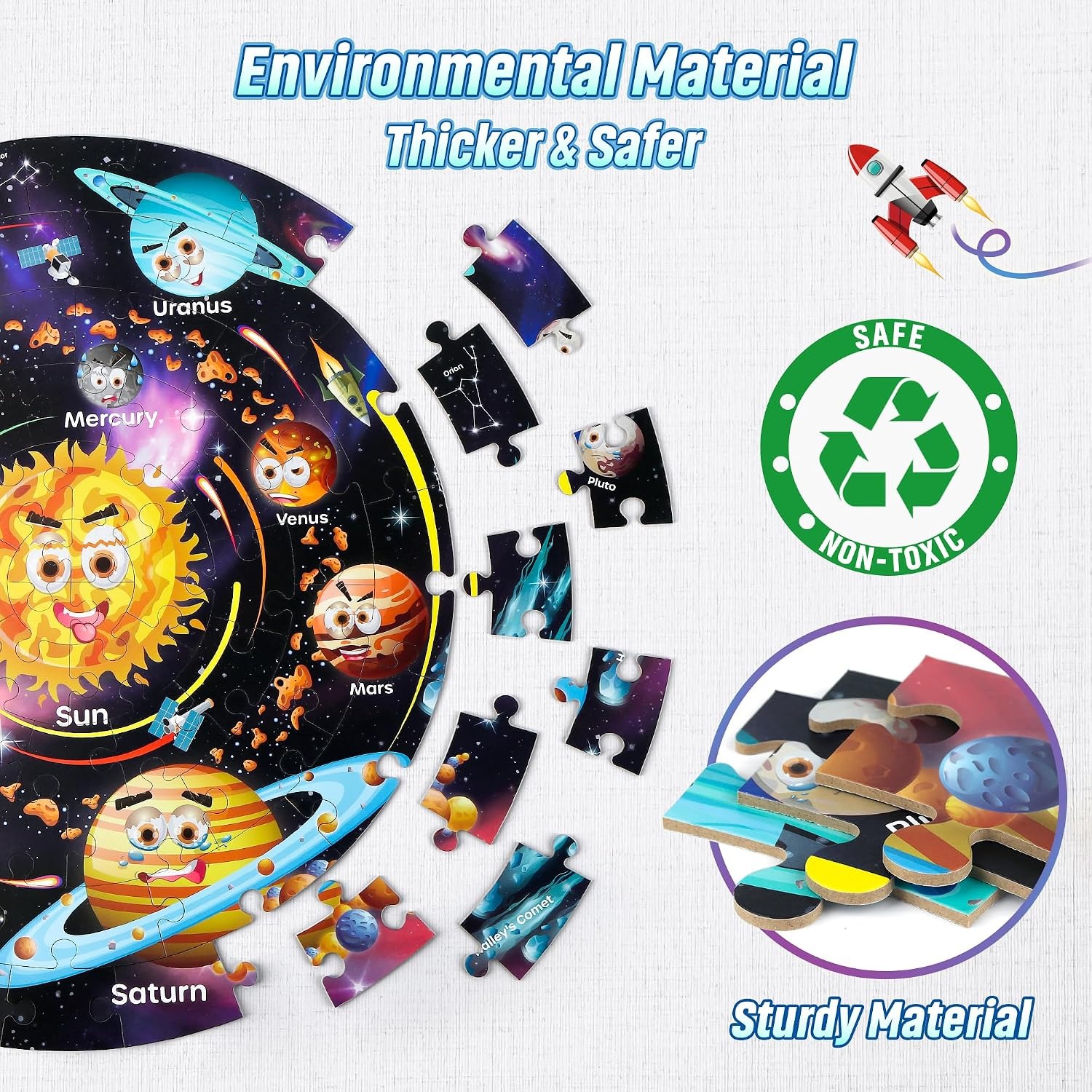 Solar System Floor Puzzle 70 Piece Round Jigsaw: image 4