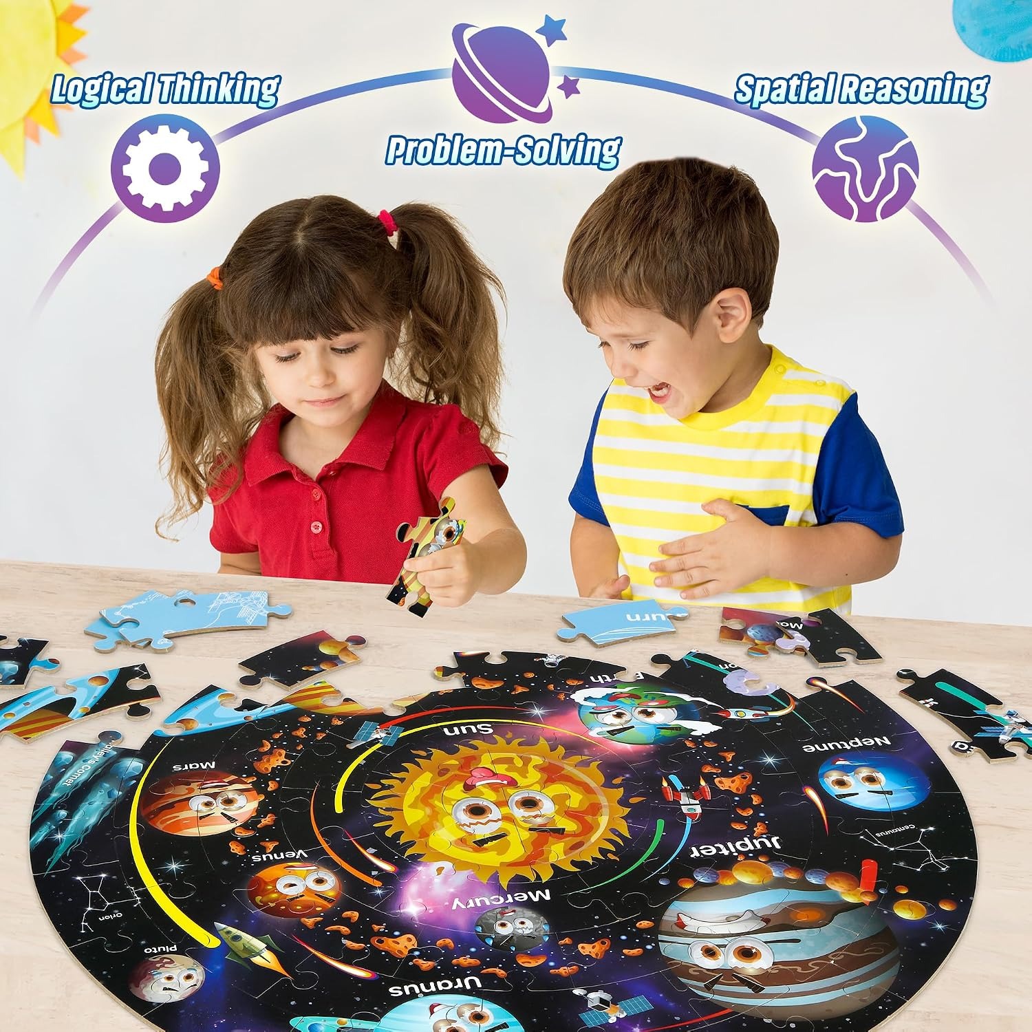 Solar System Floor Puzzle 70 Piece Round Jigsaw: image 5