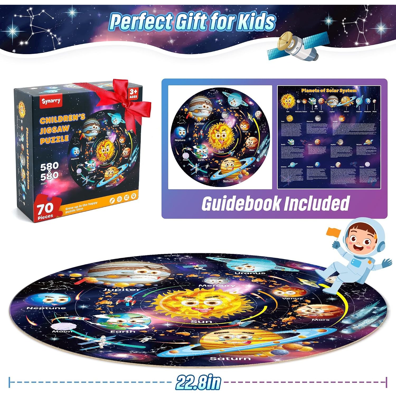 Solar System Floor Puzzle 70 Piece Round Jigsaw: image 6