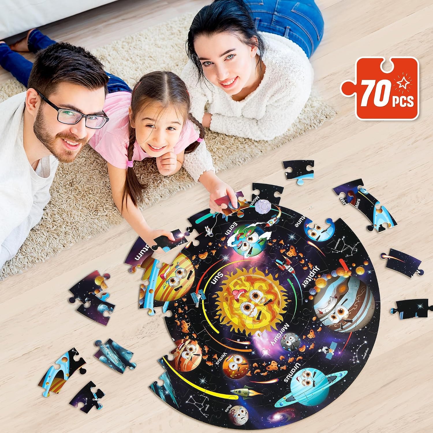Solar System Floor Puzzle 70 Piece Round Jigsaw: image 7