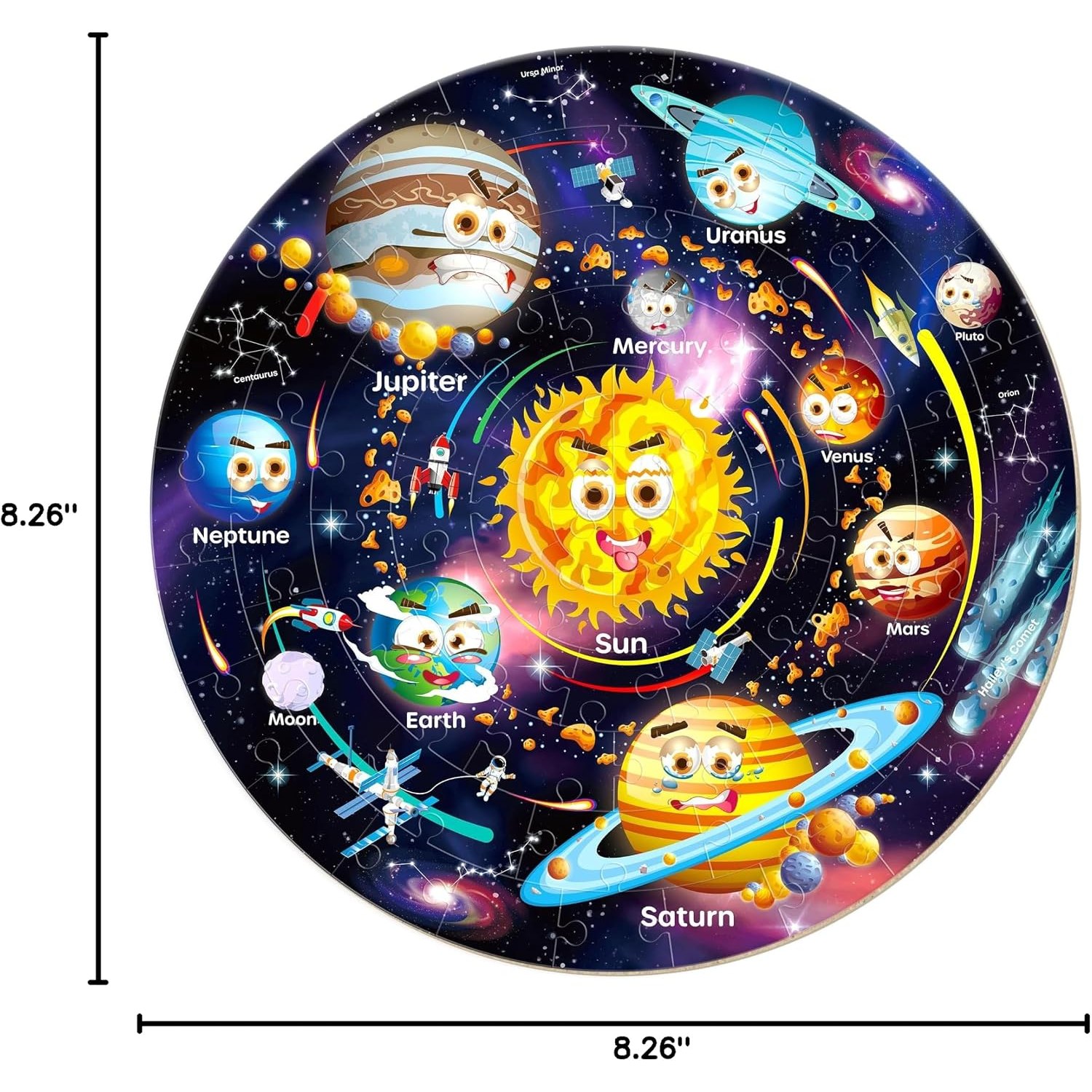 Solar System Floor Puzzle 70 Piece Round Jigsaw: image 8