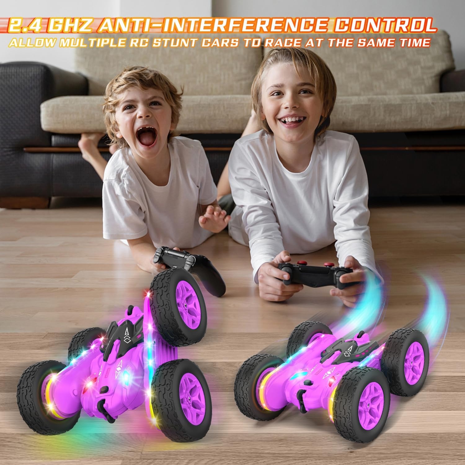 Double-Sided RC Stunt Car with Color-Changing Light Strips: image 2