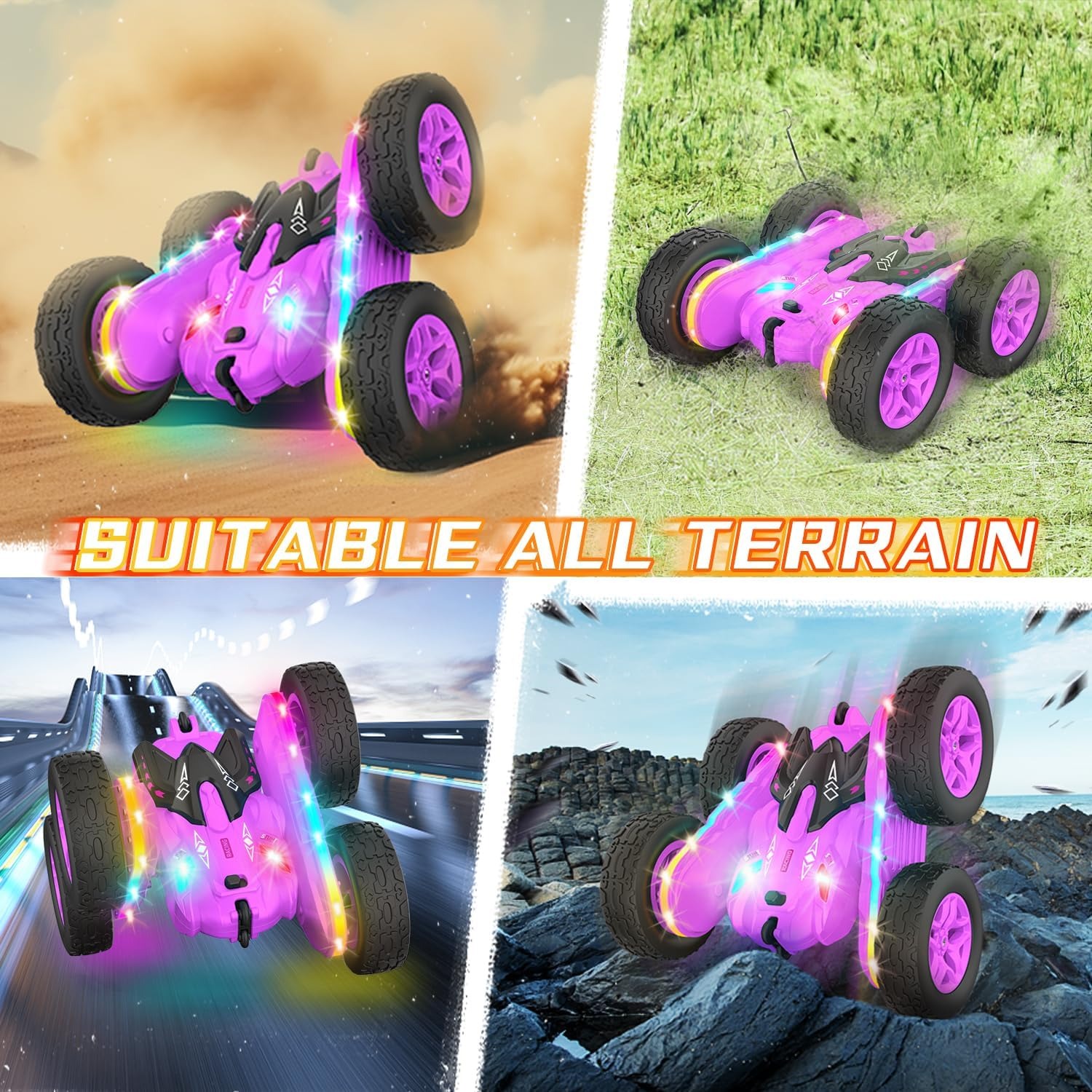 Double-Sided RC Stunt Car with Color-Changing Light Strips: image 4