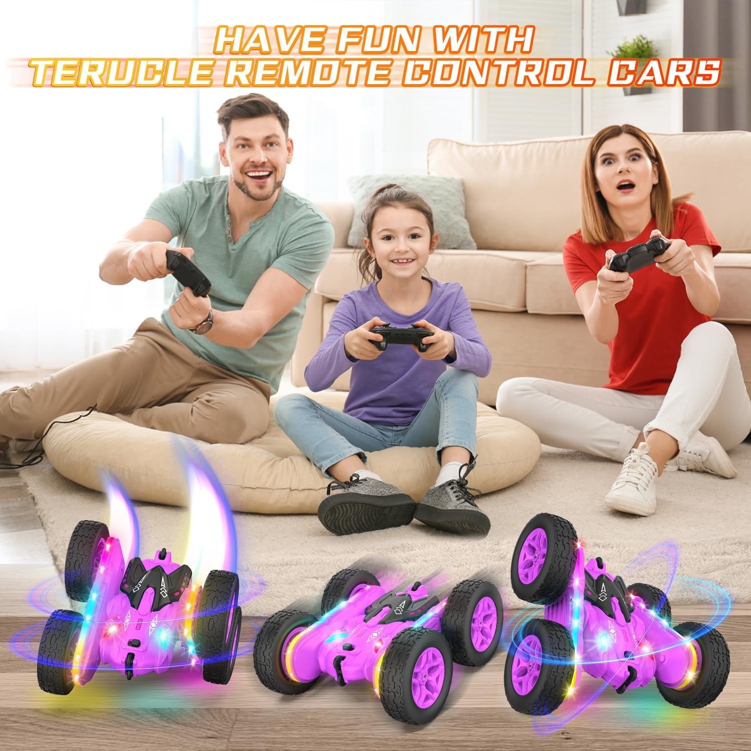 Double-Sided RC Stunt Car with Color-Changing Light Strips: image 5