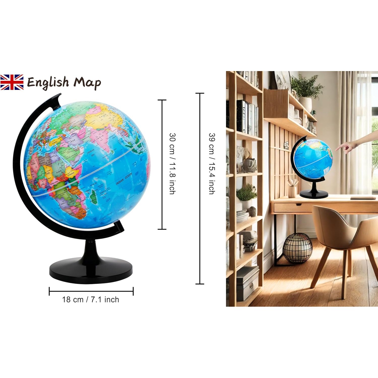 12 Inch Self-Assembly World Globe: image 2