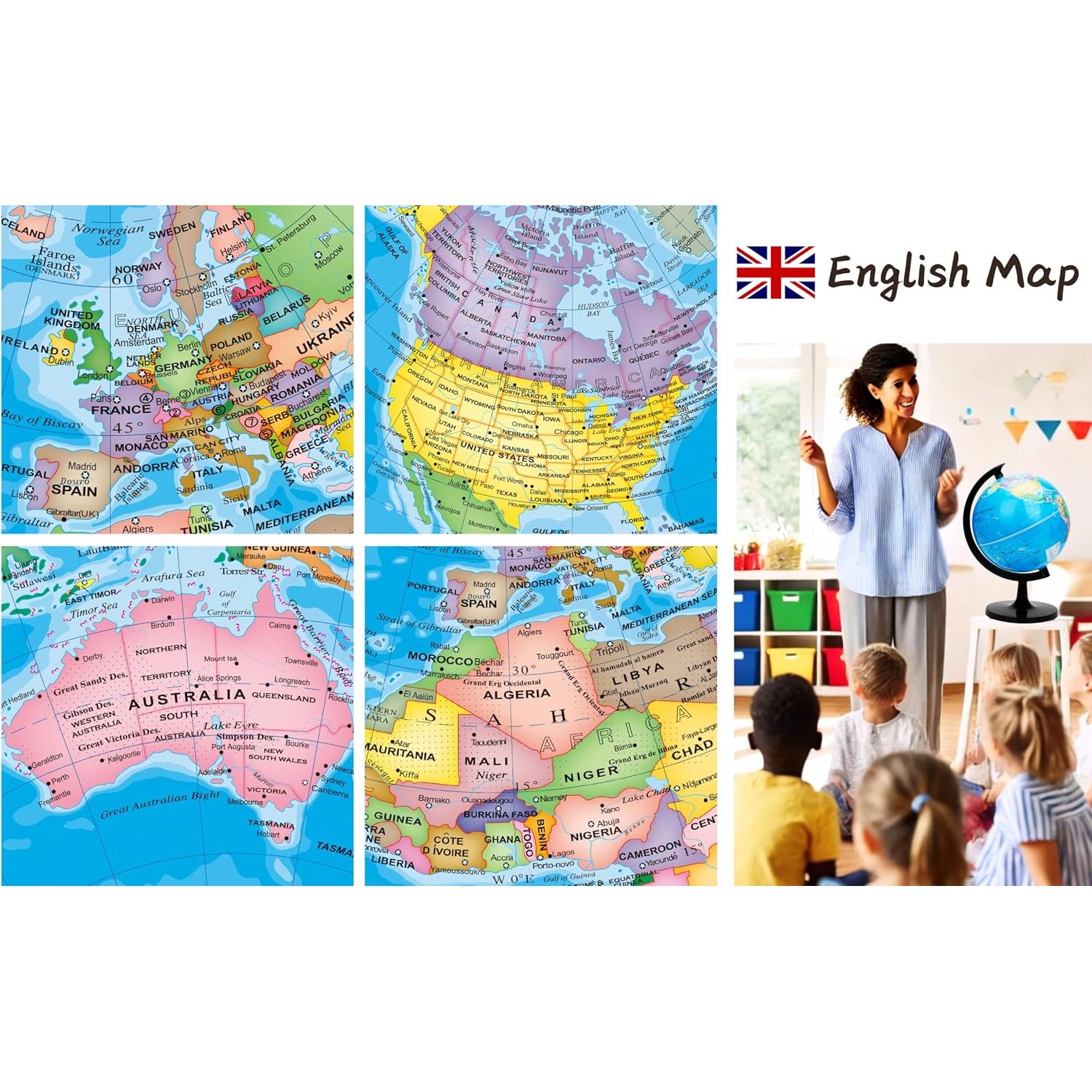 12 Inch Self-Assembly World Globe: image 3