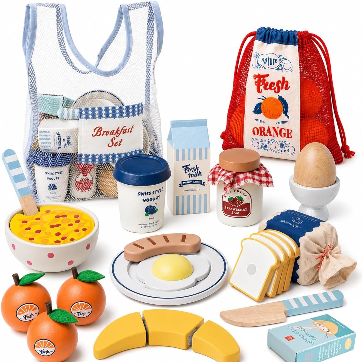 Wooden Breakfast Play Food Set