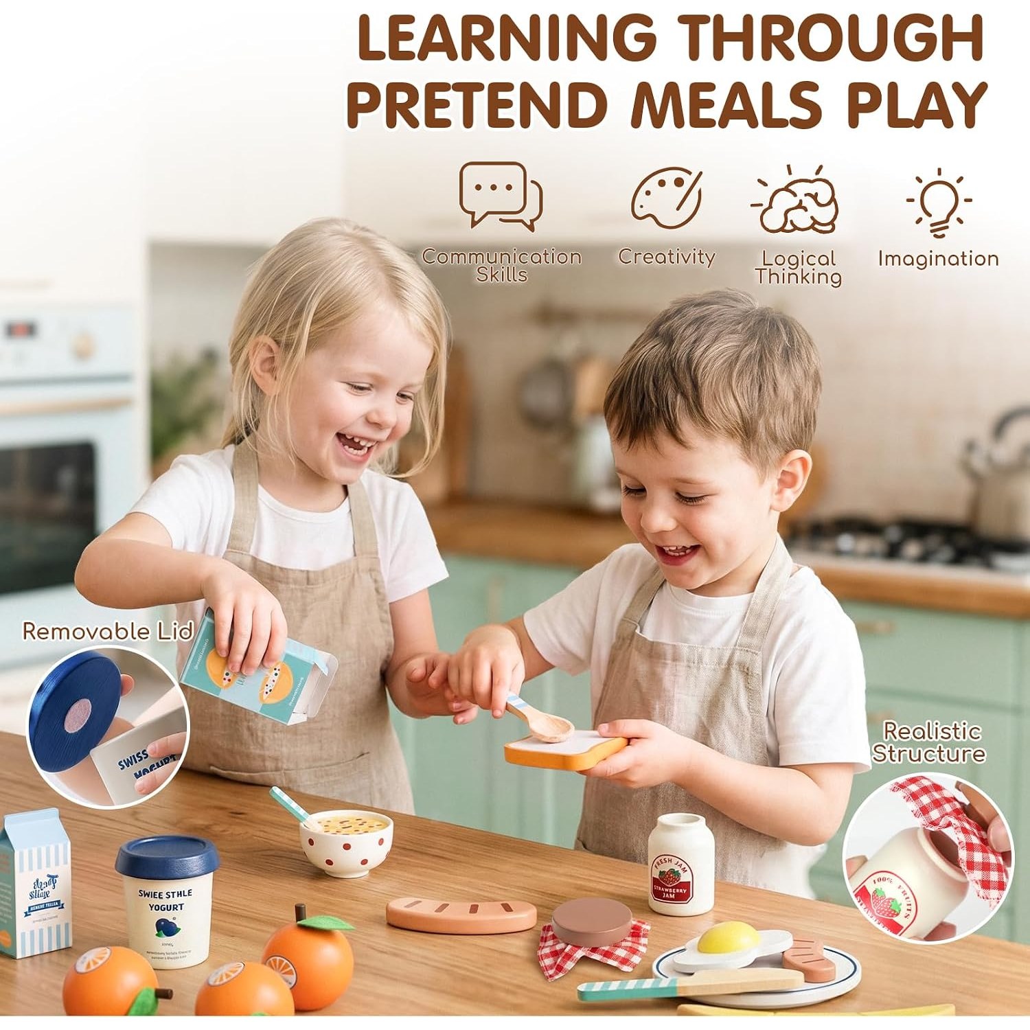 Wooden Breakfast Play Food Set
