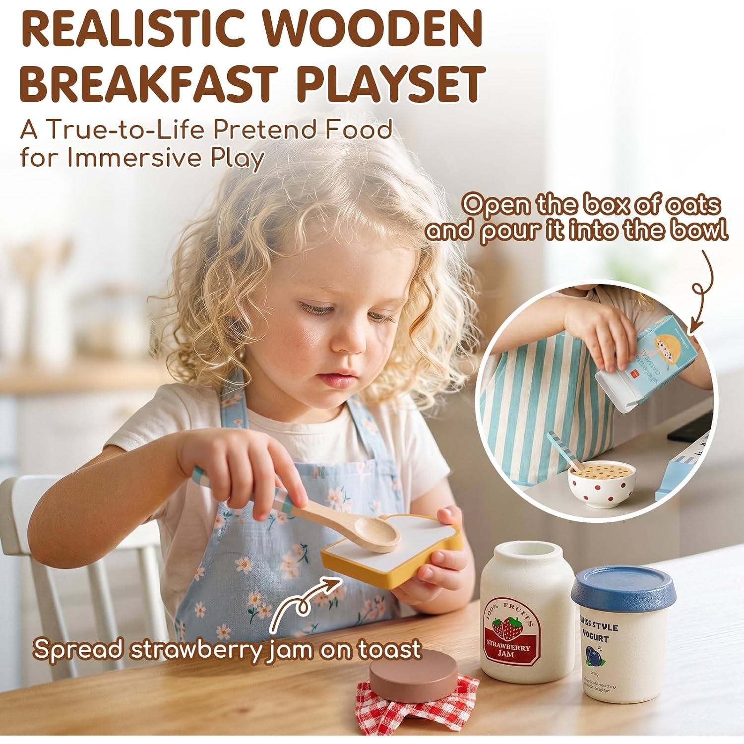 Wooden Breakfast Play Food Set