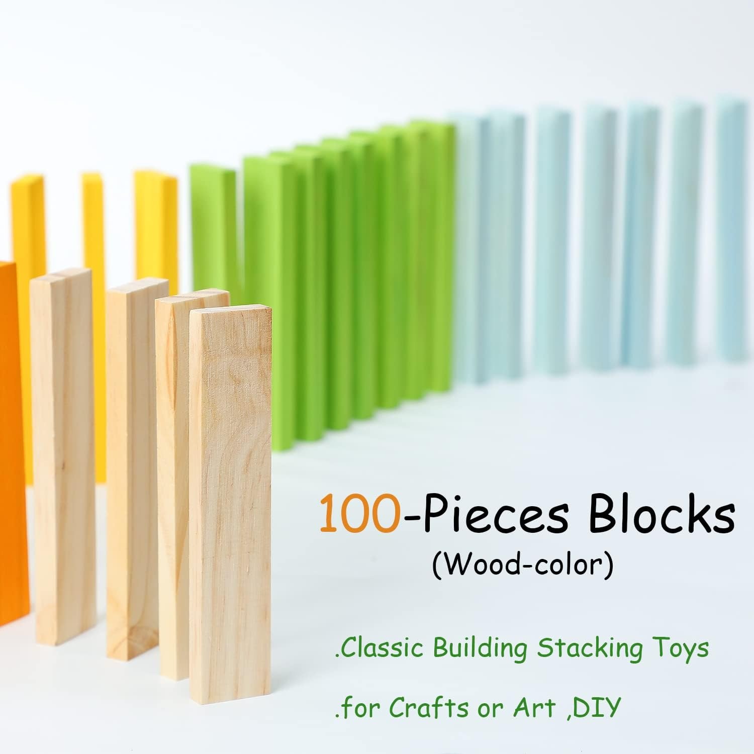 100 Piece Wooden Building Blocks Set