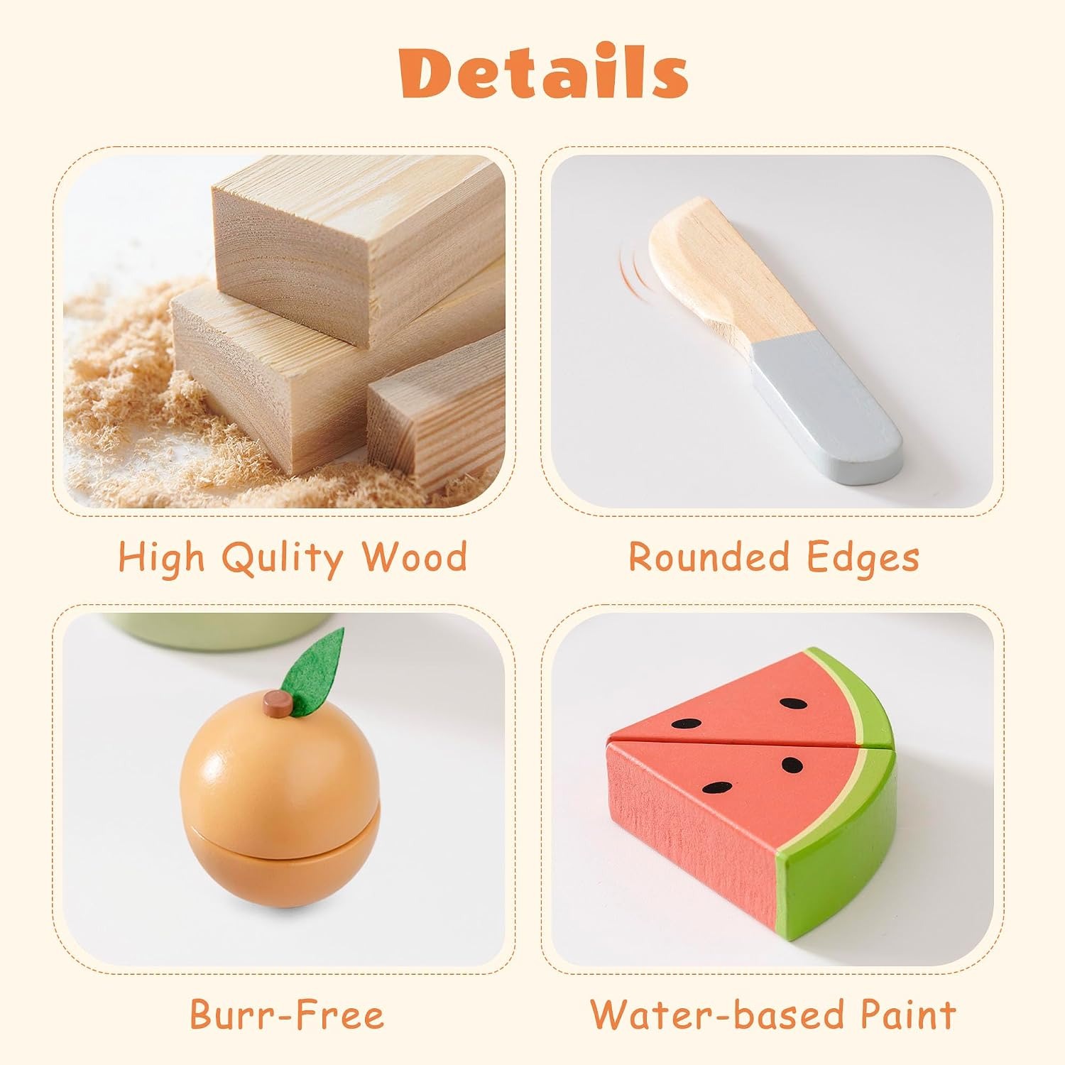 Wooden Cutting Fruit Set with Storage Bag: image 8