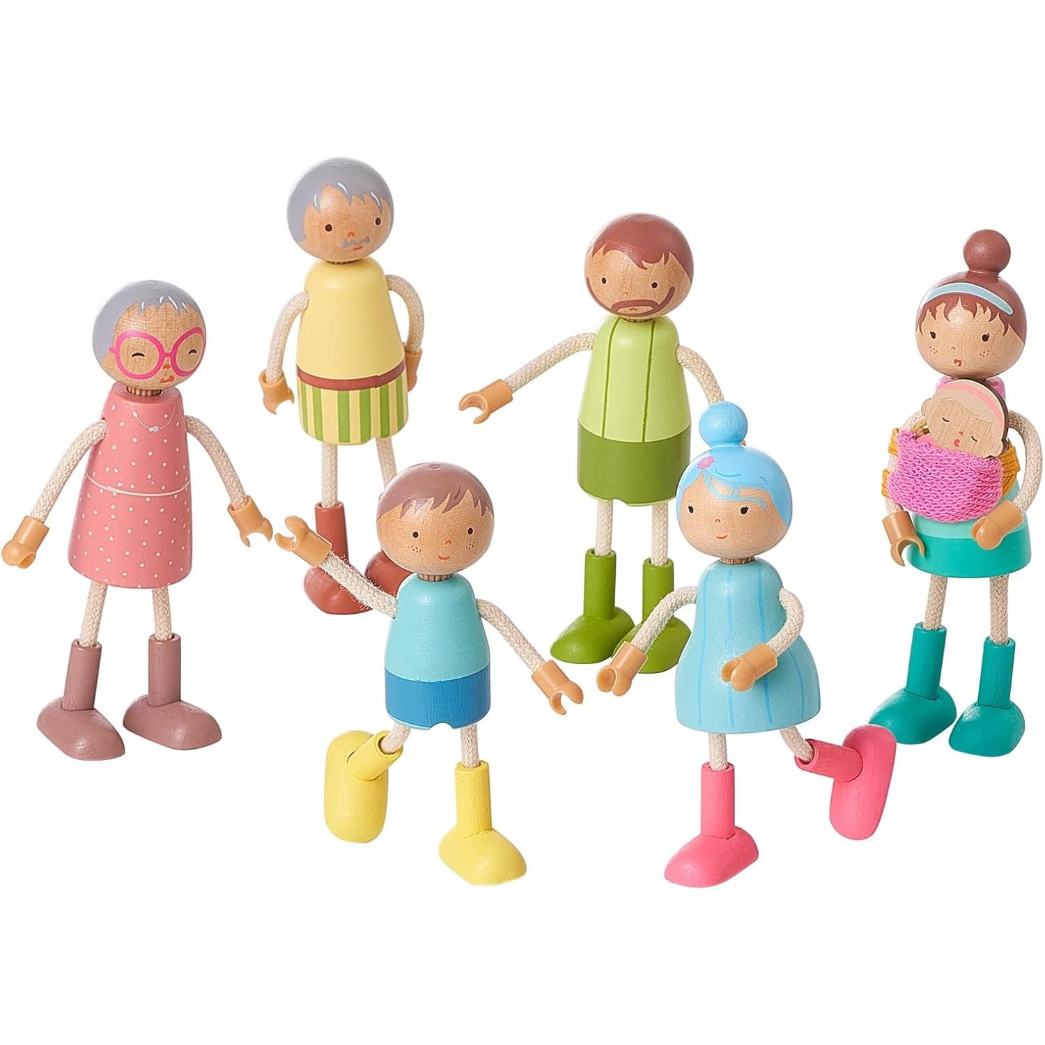 Wooden Doll Family Set