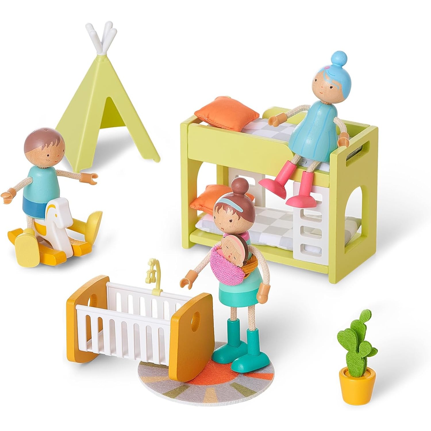 Wooden Doll Family Set
