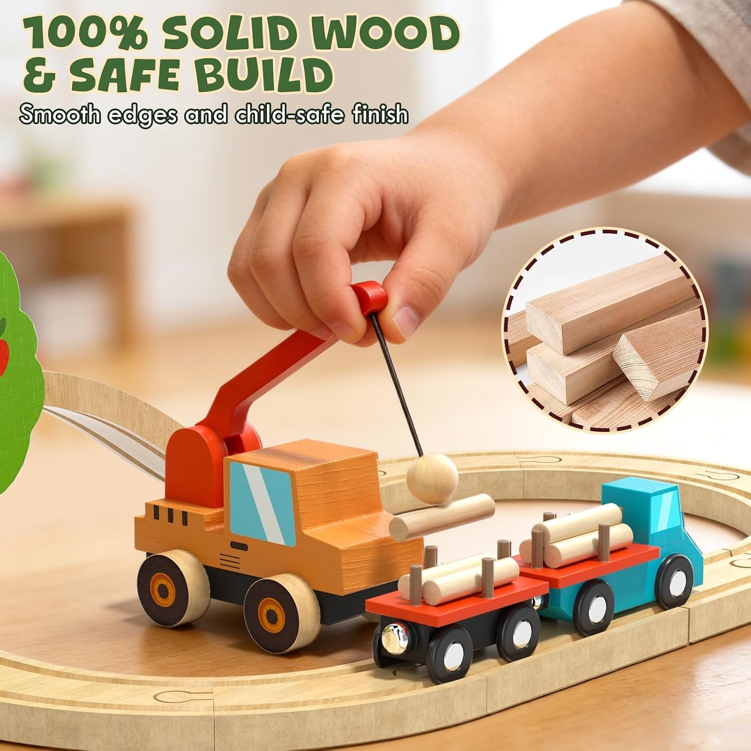 Wooden Farm Train Set (47 Pieces)